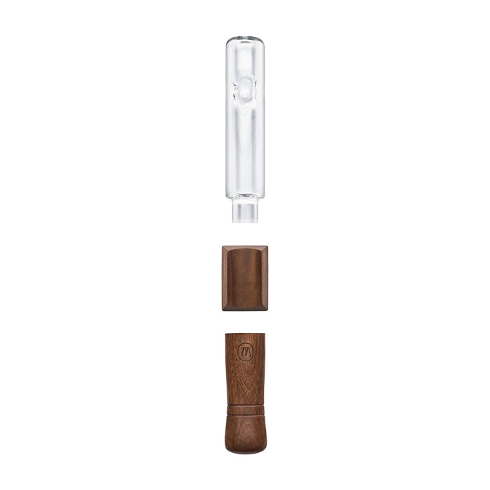 Marley Natural Steamroller - 6.5" In Size - Natural Wood And Glass