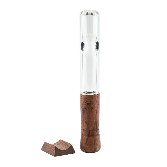 Marley Natural Steamroller - 6.5" In Size - Natural Wood And Glass
