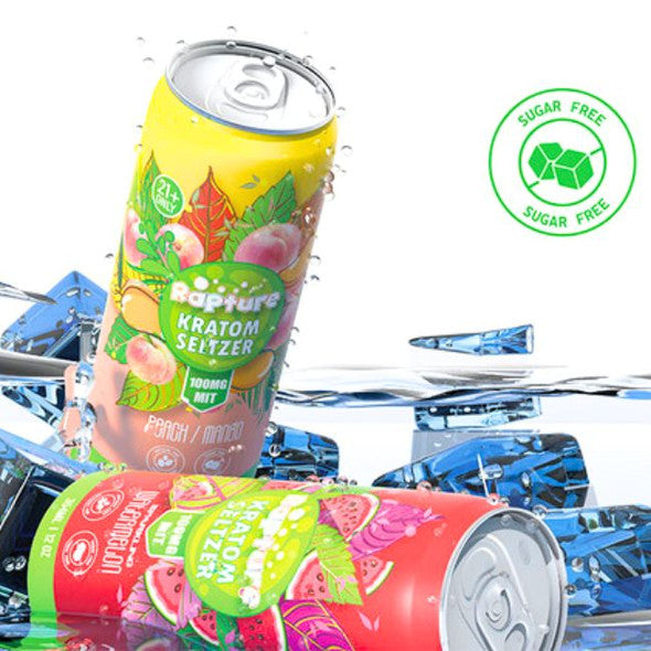 Rapture Kratom Seltzer 100mg Mit - 12oz