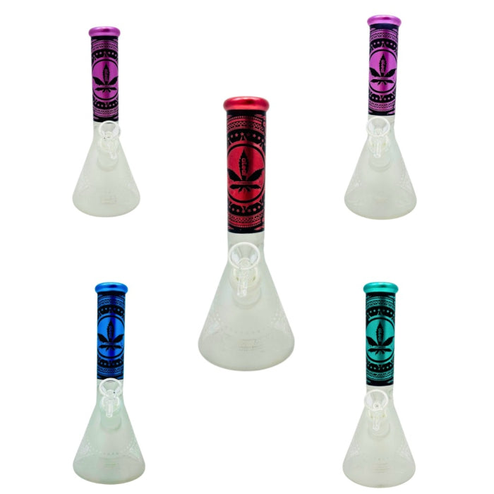 ALEAF 10" WATERPIPE FROSTED DESIGN BEAKER AL6102