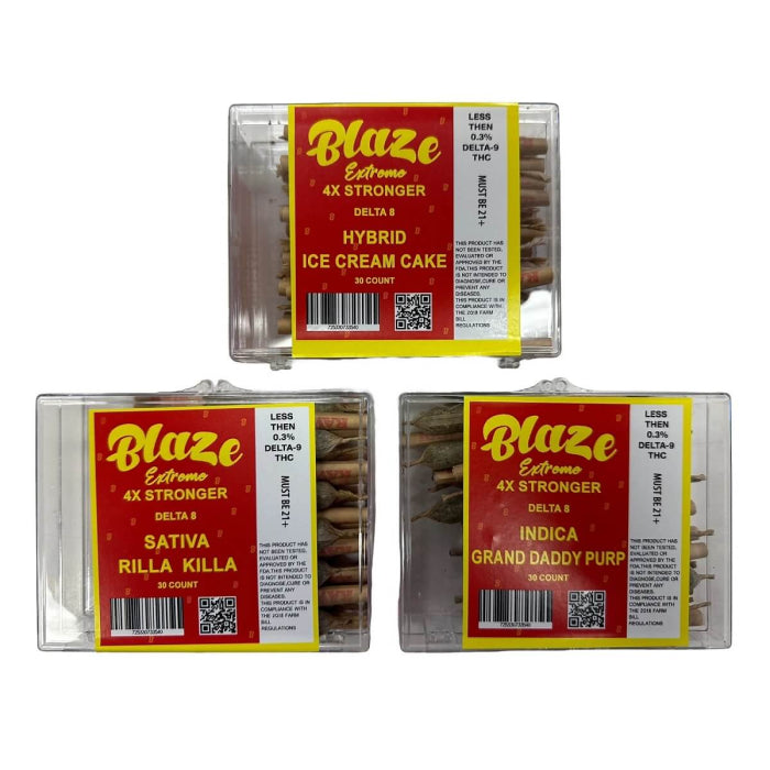 Blaze - Extreme Delta 8 Pre-Rolls - 30 Counts Per Box