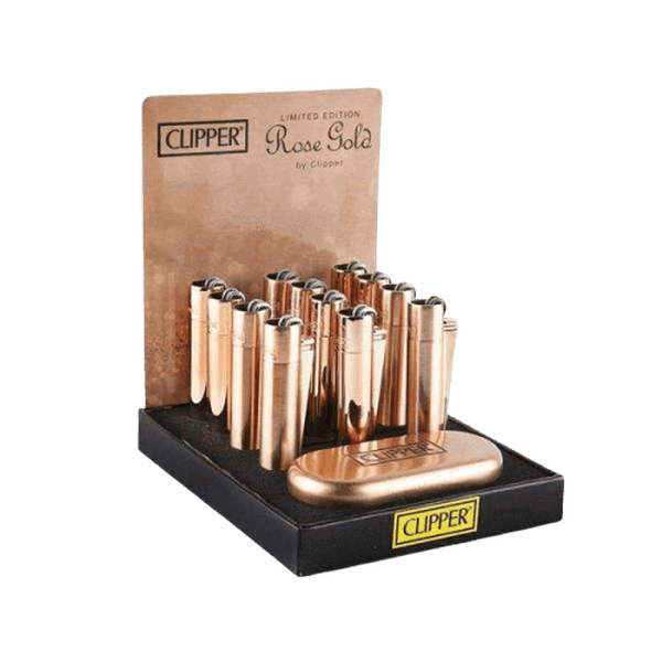 Clipper Full Metal Lighter Rose Gold - 12 In Display