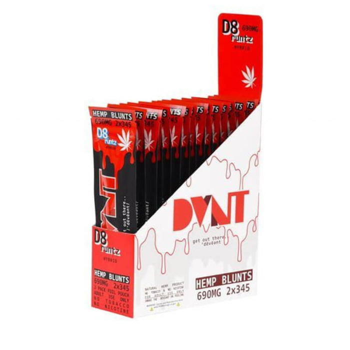 Dvnt - Delta 8 - Hemp Blunts - 690mg - 10 Packs Per Box