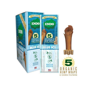 Endo Hemp Wraps With Corn Filters - 5 Wraps Per Pack - 15 Packs Per Display