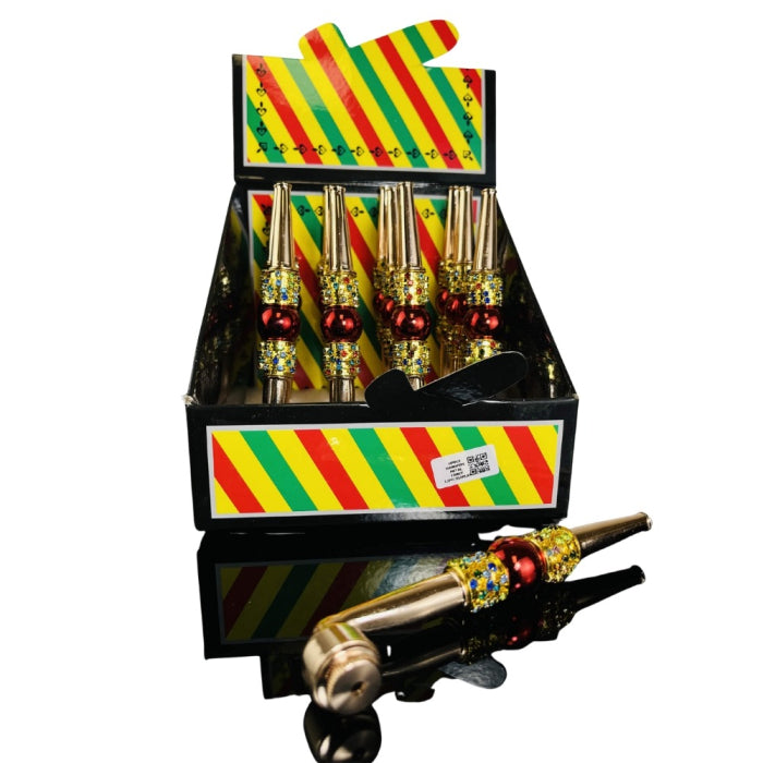 Fancy Handpipes Metal - 12 Pieces Per Display - Assorted Color And Design