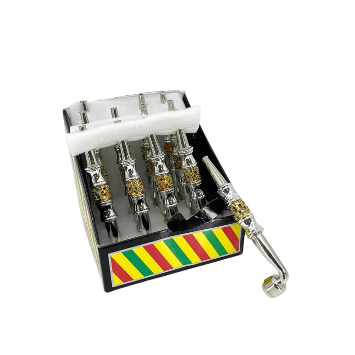 Fancy Handpipes Metal - 12 Pieces Per Display - Assorted Color And Design