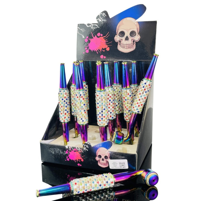 Fancy Metal Handpipe - 12 Handpipes Per Display - Assorted