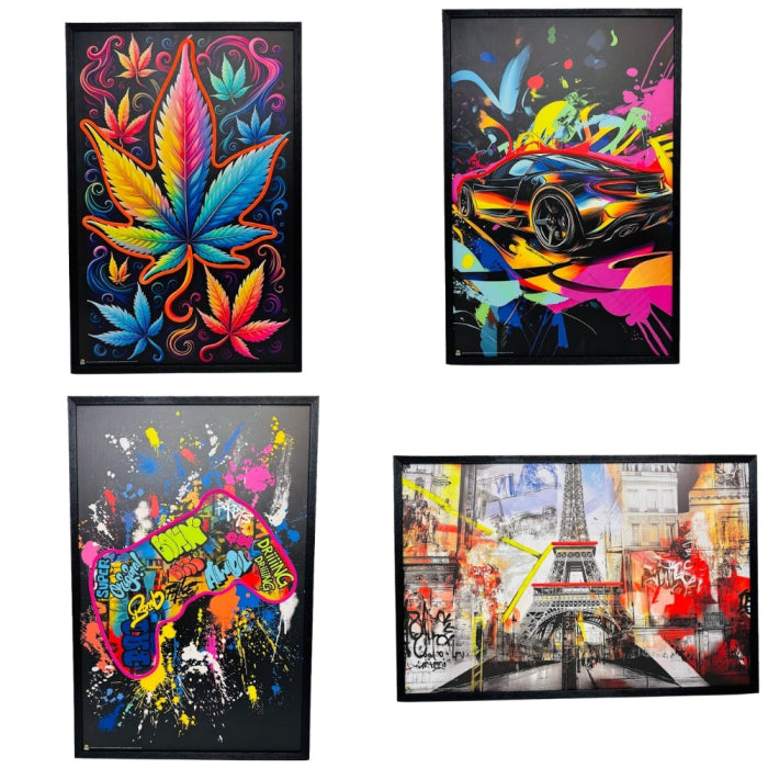 FRAMED LED NEON LIGHT CANVAS PRINT 24x36"