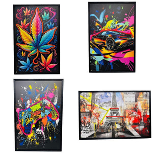 FRAMED LED NEON LIGHT CANVAS PRINT 24x36