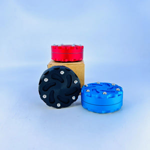 Spiral Top Metal Manual Grinder With magnetic Drawer - 62mm - 2 Part - asst Colors