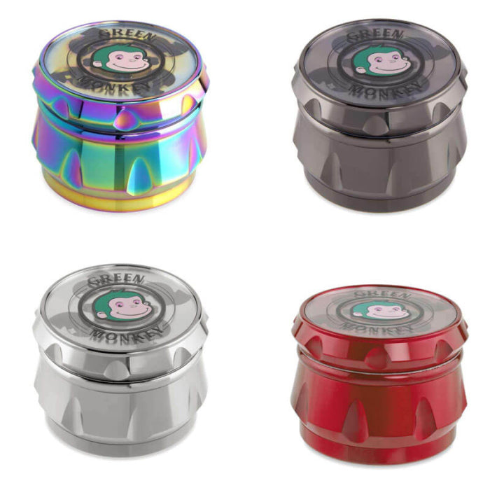 Grinder Green Monkey Baboon Crown - 63mm - 4 Parts