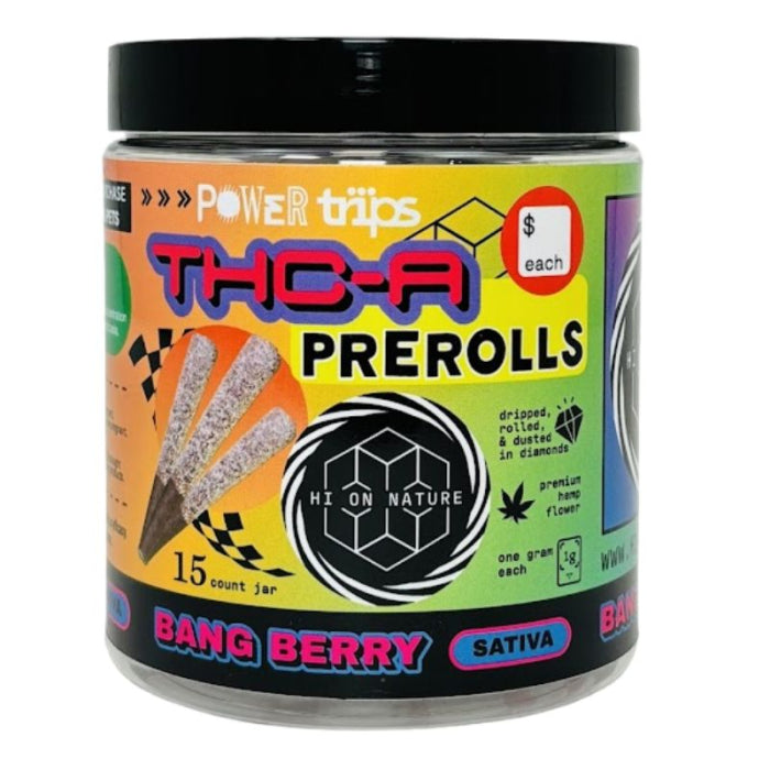 HON - Power Trips Diamond - THC-A Pre-rolls - 1 Gram - 15 Counts Per Jar