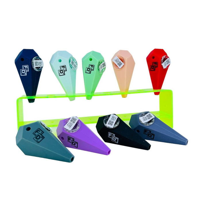 HPPC12 - Silicone Handpipe - 4 Inch - Diamond Cut FD - Assorted Colors - HP018