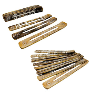 Incense Holder - Carved Wood - 10 Inches - 10 Per Pack - IN106