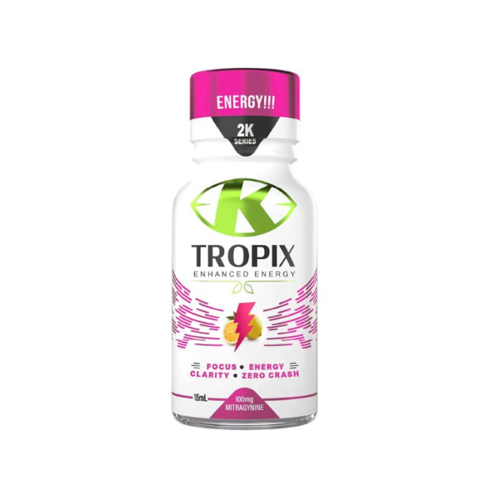 K Tropix - 2K Series Kratom Shot - 100mg - 15ml - 12 Pieces Per Pack - Pink Lightning Lemonade