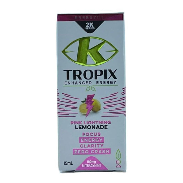 K Tropix - 2K Series Kratom Shot - 100mg - 15ml - 12 Pieces Per Pack - Pink Lightning Lemonade
