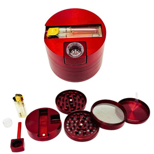 METAL GRINDER COMBO 75mm 5pt W/LIGHTER AND HANDPIPE