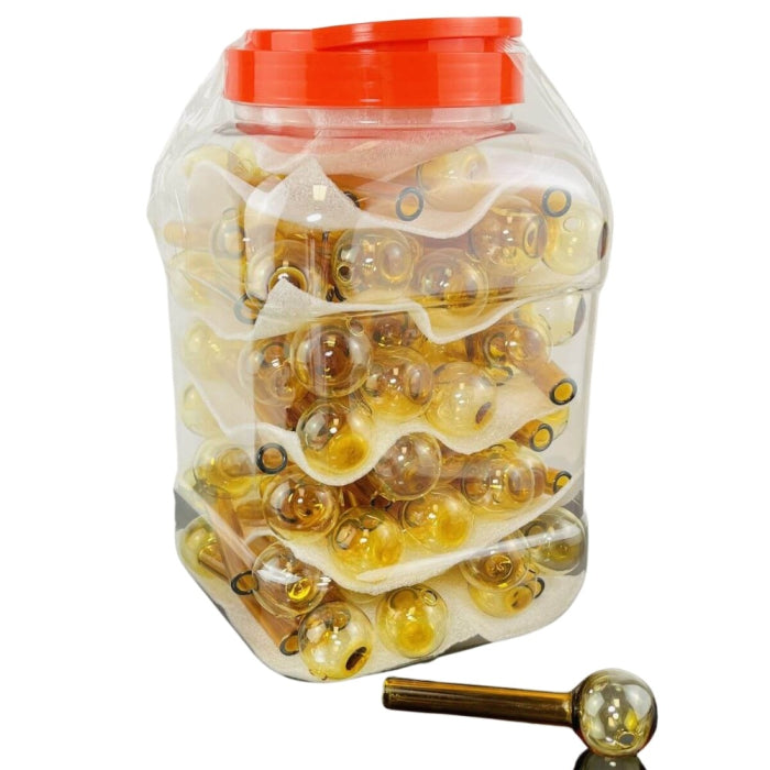 Oil Burner 4 Inches - Heavy - Amber Color - Price Per Piece