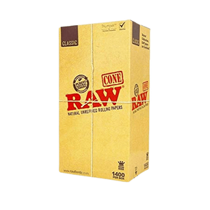 Raw - Classic Natural Unrefined Rolling Papers Cone Bulk King Size - 1400 Per Box