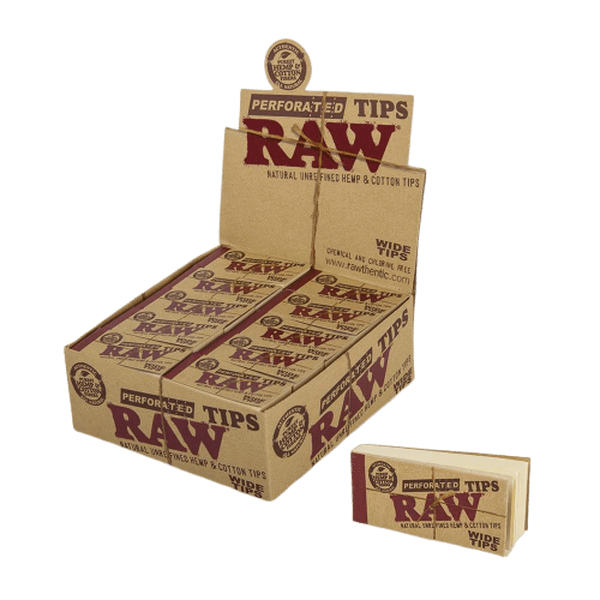 Raw Hemp & Cotton Perforated Tips - 50 Count Per Box