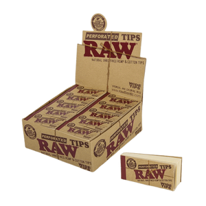 Raw Hemp & Cotton Perforated Tips - 50 Count Per Box