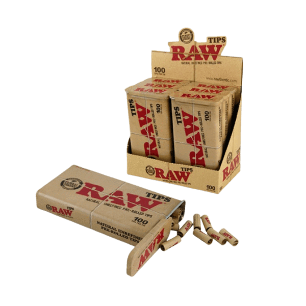 Raw Pre Rolled Tips In Tin Container - 100 Tips Per Tin