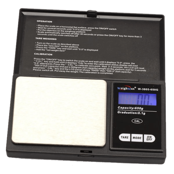 Weighmax W-3805 - 650 X 0.1g - Pocket Scale - Black Color