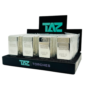 TAZ TORCHES LIGHTER GOLD BAR 20/DISPLAY TT-56C WHITE GOLD
