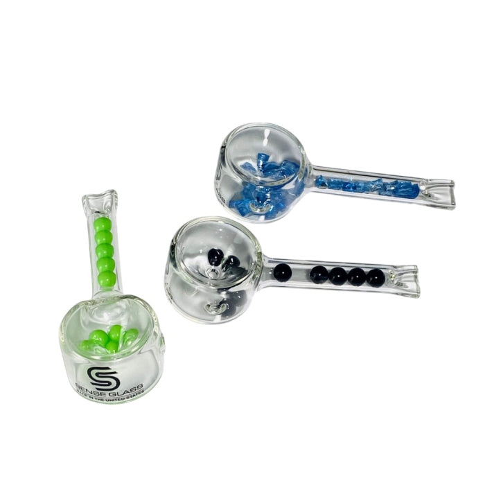Sense Glass - Handpipe With Freezable Glass Beads - Assorted - Price Per Piece