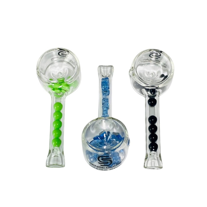 Sense Glass - Handpipe With Freezable Glass Beads - Assorted - Price Per Piece