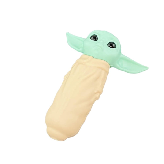 Silicone Handpipe 4" Inch - Yoda With Glass Bowl And Dabber - Assorted