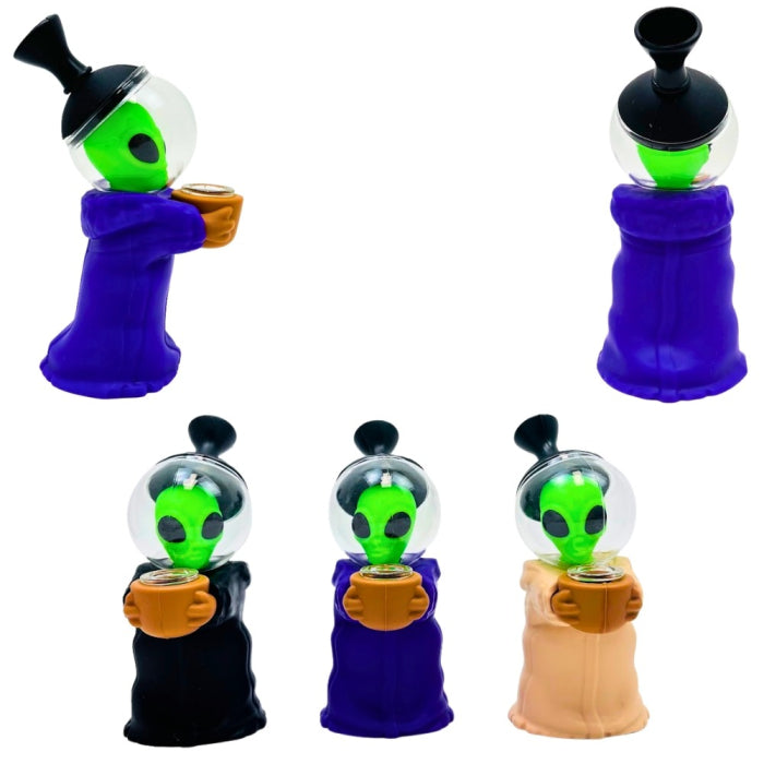 SILICONE WATERPIPE 7" ALIEN