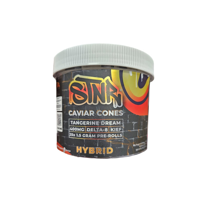 Stnr - Caviar Cones - Delta 8 - Kief Prerolls - 1.5 grams Per Roll - 25 Rolls Per Jar