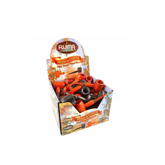 Tobacco Wood Pipes Mini Cherry And Maple - 36 Per Pack