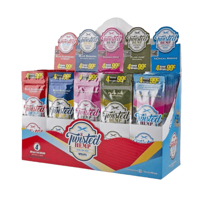 Twisted Hemp Wraps - 4 Counts Per Pack - 15 Packs Per Box