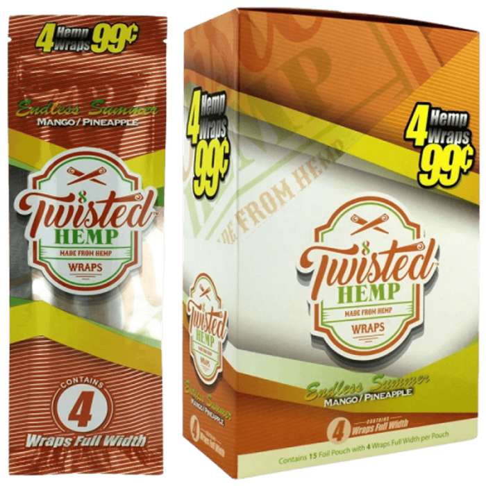 Twisted Hemp Wraps - 4 Counts Per Pack - 15 Packs Per Box