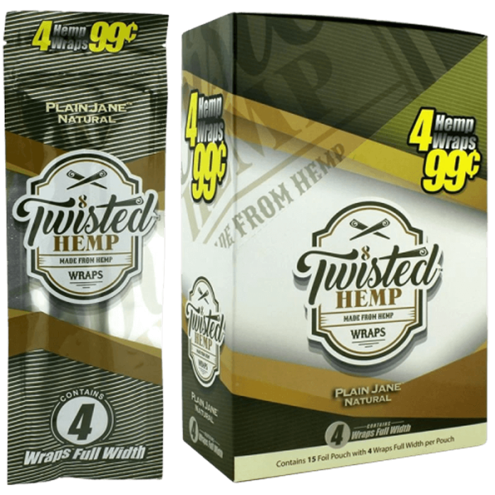 Twisted Hemp Wraps - 4 Counts Per Pack - 15 Packs Per Box