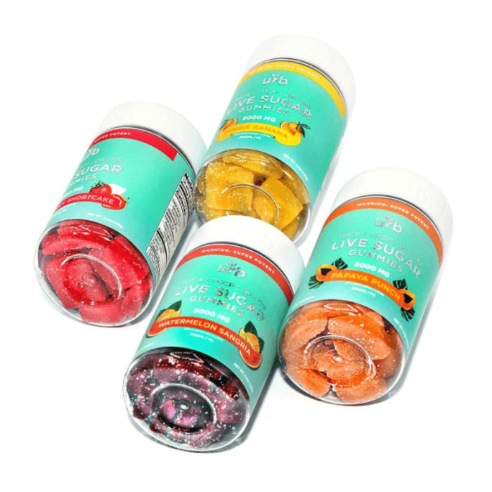 Urb Live Sugar - THC-A - THC-P - Delta-8 - Delta-9 - 5000mg Gummies - 25 Gummies Per Jar