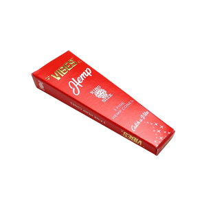 Vibes Hemp King Size Pre Rolled Cones - 3 In Pack - 30 Pack In Display Box