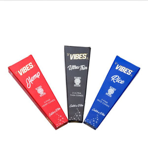 Vibes King Size Pre Rolled Cones - 3 Cones Per Pack - 30 Pack Per Box