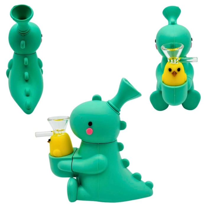 WATERPIPE SILICONE DINO W/DUCK SL5089